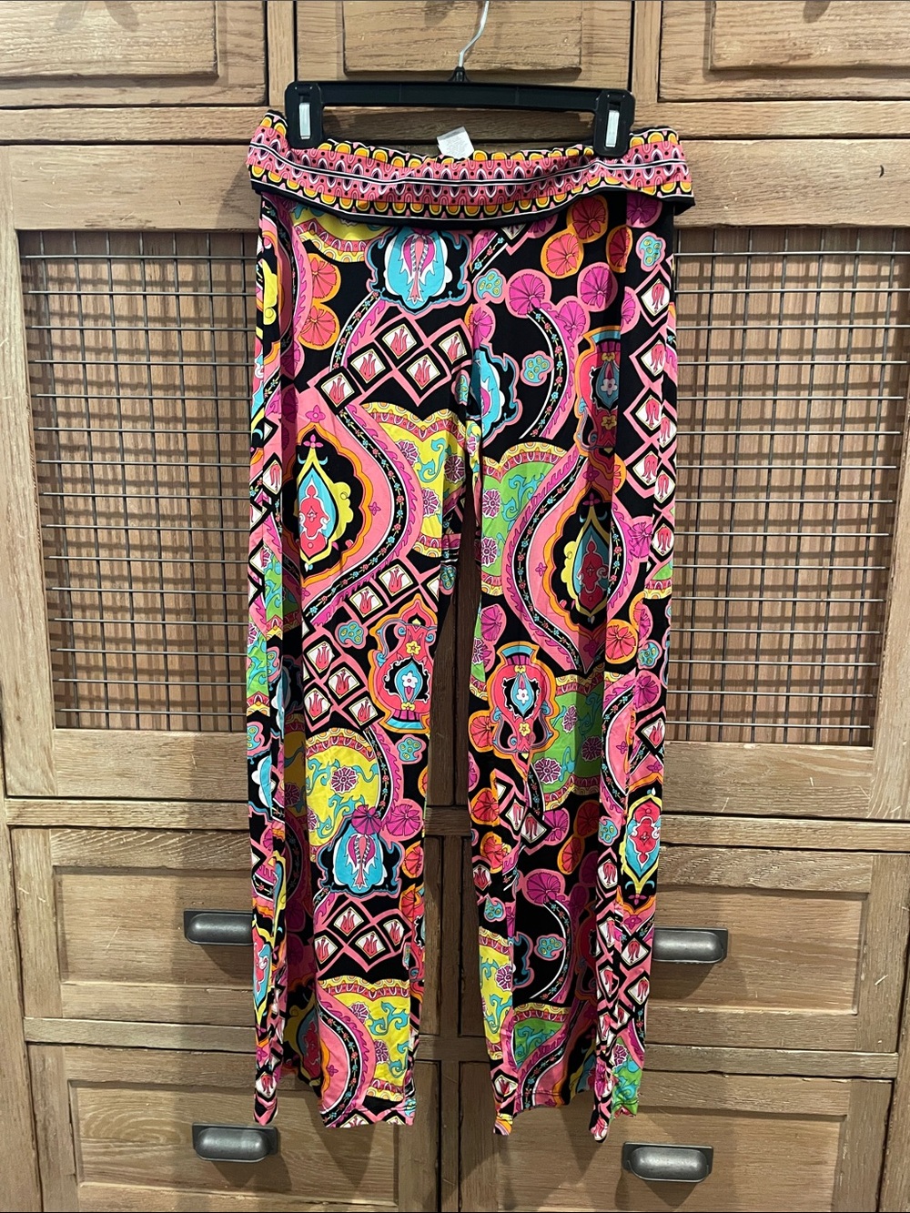 Trina Turk Bold Pink Multicolor Wide-Leg lounge/swim Pants